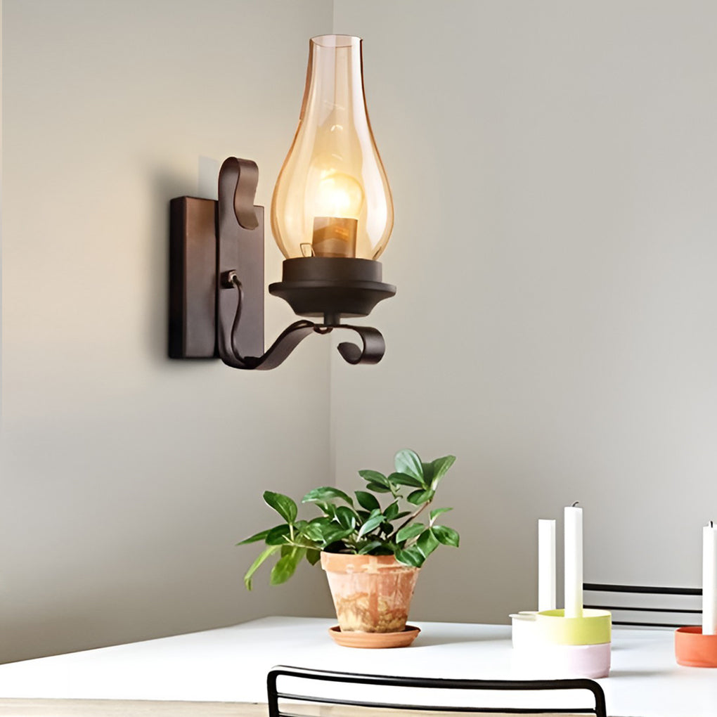 Retro Glass E27 Industrial Wall Lamp Wall Sconces Lighting-Lighom
