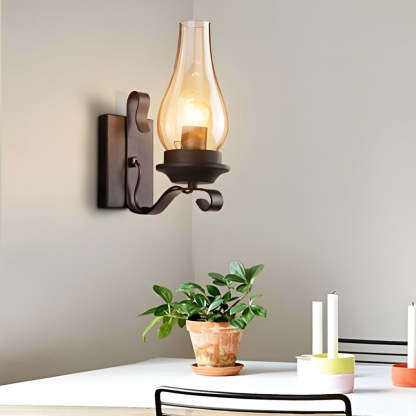 Retro Glass E27 Industrial Wall Lamp Wall Sconces Lighting-Lighom