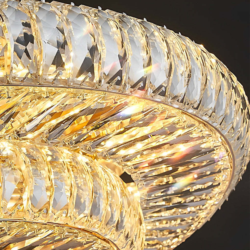 Round Crystal Dimmable Glass Modern Ceiling Fixture