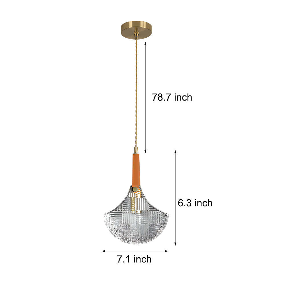 Woven Glass Leather Copper Modern Pendant Lamp