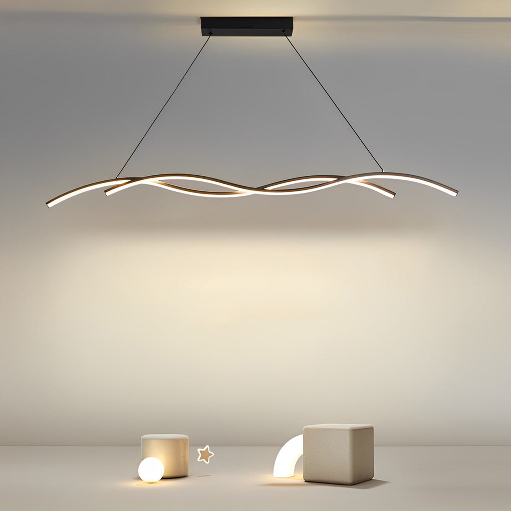 Double Wavy Minimalist LED Modern Chandelier