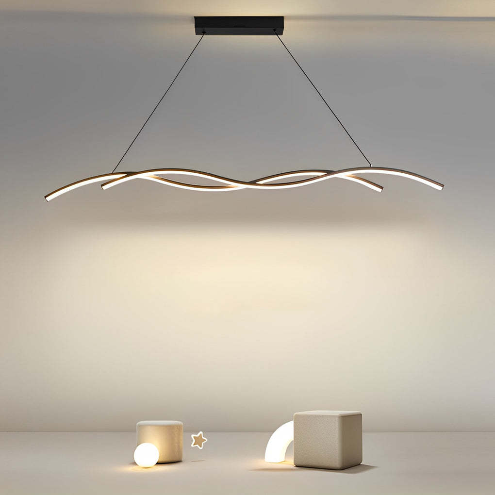 Double Wavy Minimalist LED Modern Chandelier