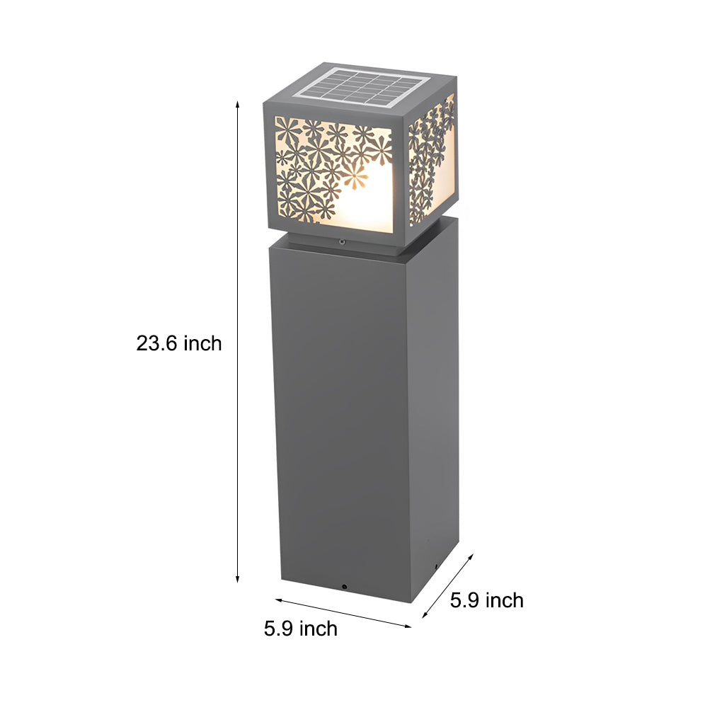 Snowflakes Decor LED Waterproof Black Modern Solar Outdoor Lawn Lamp-Lighom