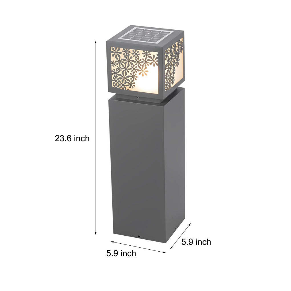 Snowflakes Decor LED Waterproof Black Modern Solar Outdoor Lawn Lamp-Lighom