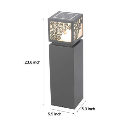 Snowflakes Decor LED Waterproof Black Modern Solar Outdoor Lawn Lamp-Lighom