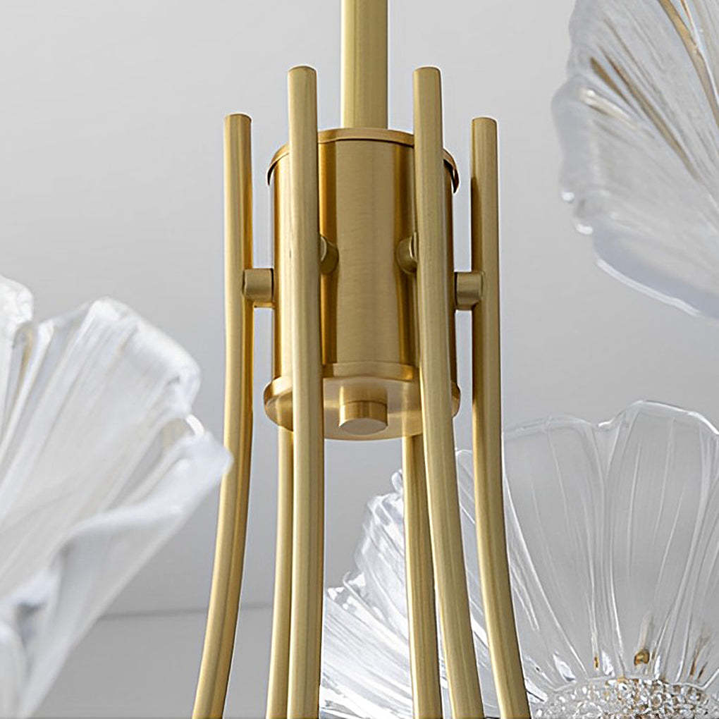 Personalized Glass Flower Shade Copper Minimalist Chandelier