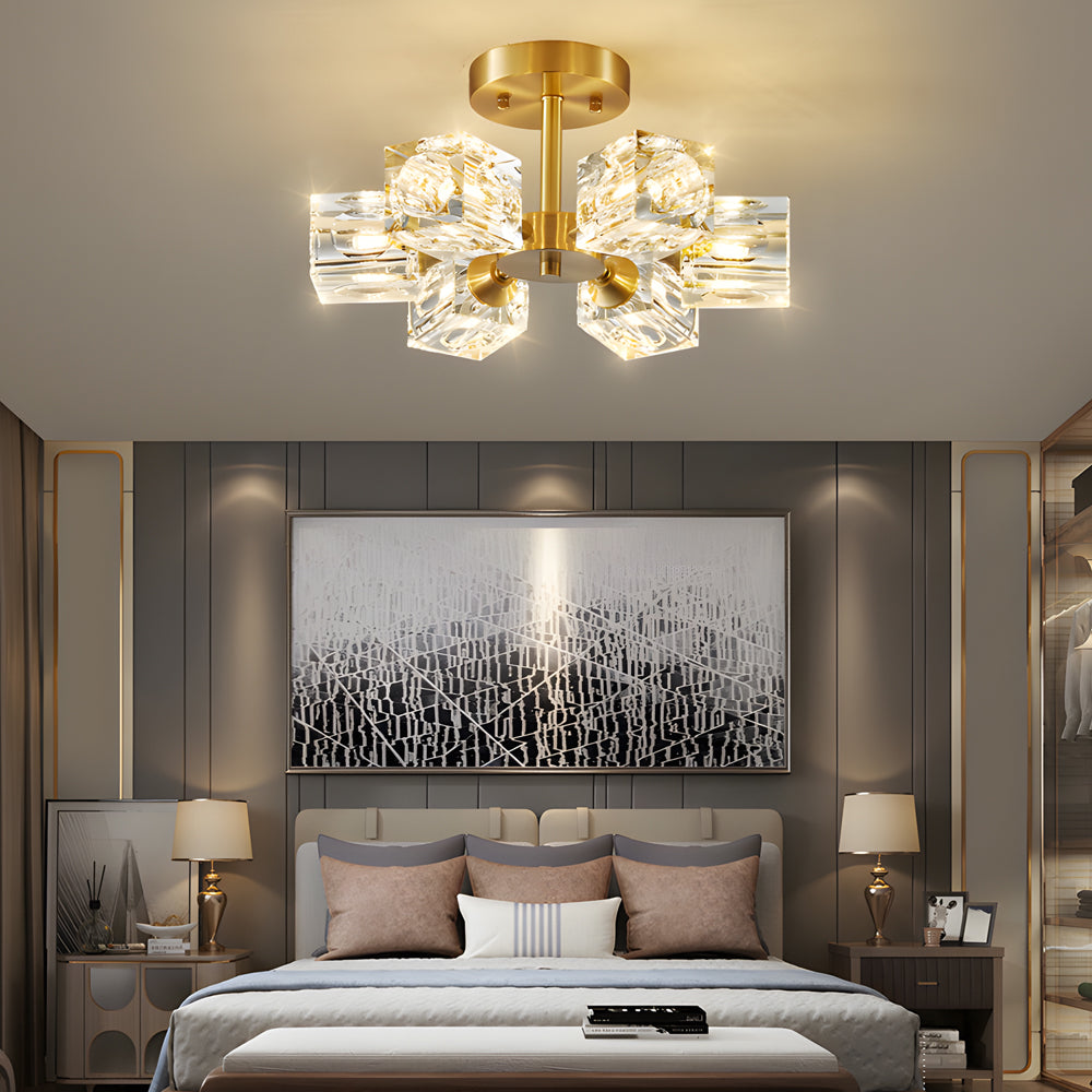 Adjustable Crystal Shade Ceiling Light