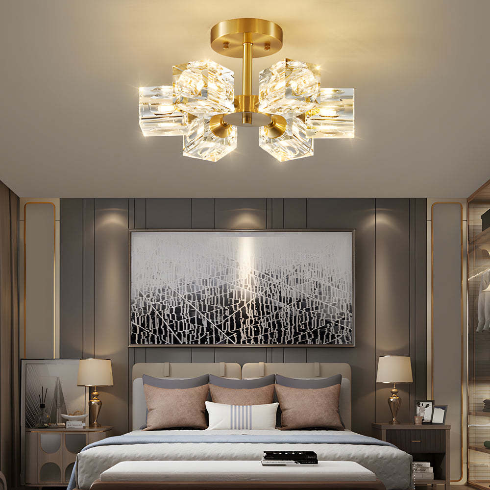 Adjustable Crystal Shade Ceiling Light