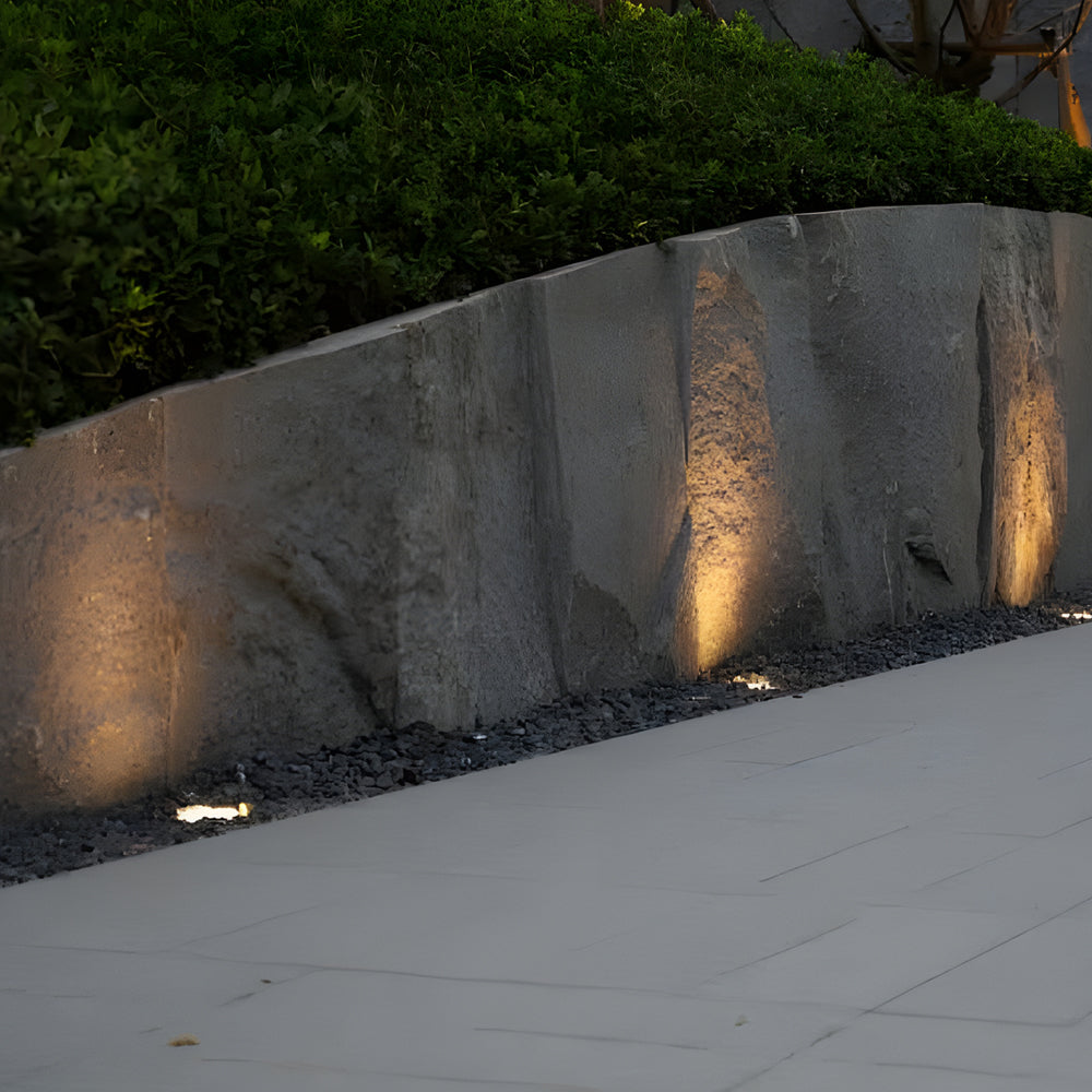 5-Light LED Modern Square In-Ground Well Lights Step Deck Lighting with Light Sensor for Pathways-Lighom