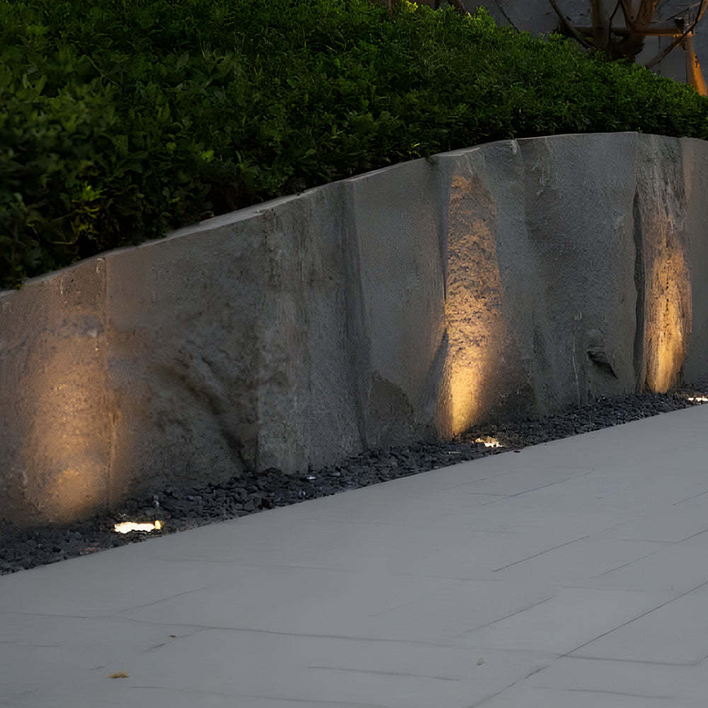 5-Light LED Modern Square In-Ground Well Lights Step Deck Lighting with Light Sensor for Pathways-Lighom