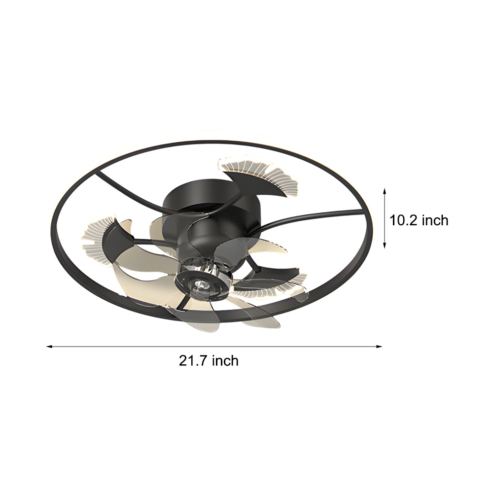 Round Ginkgo Leaf 3-Step Dimming Modern Ceiling Fan