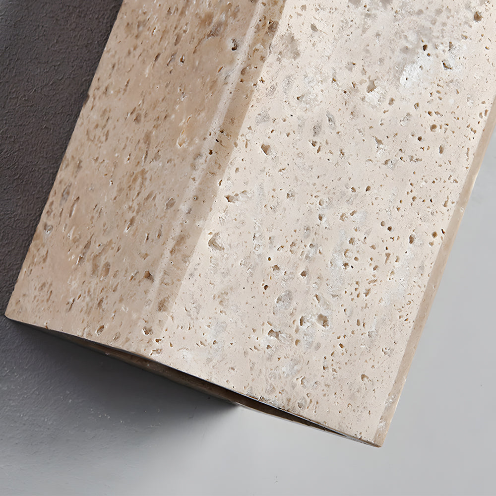 Wabi-Sabi Yellow Travertine LED Wall Sconce - Square/Rectangle-Lighom