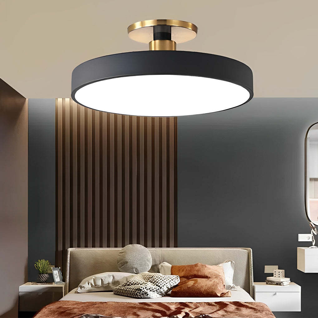 Modern Thick Circular LED Nordic Semi-Flush Mount