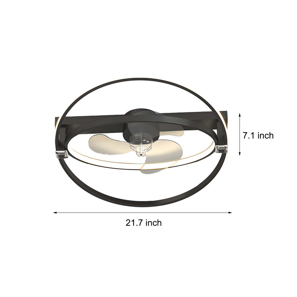 2-Ring Mute 3-Step LED Modern Ceiling Fan