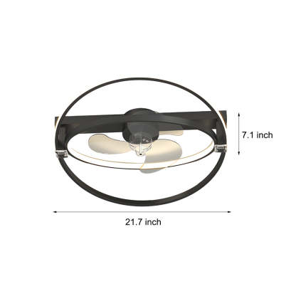 2-Ring Mute 3-Step LED Modern Ceiling Fan