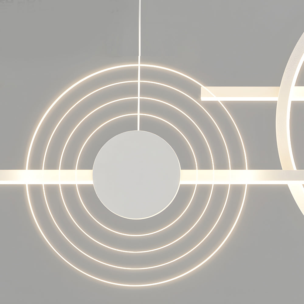 39.4" Dimmable Ring Linear Island Chandelier