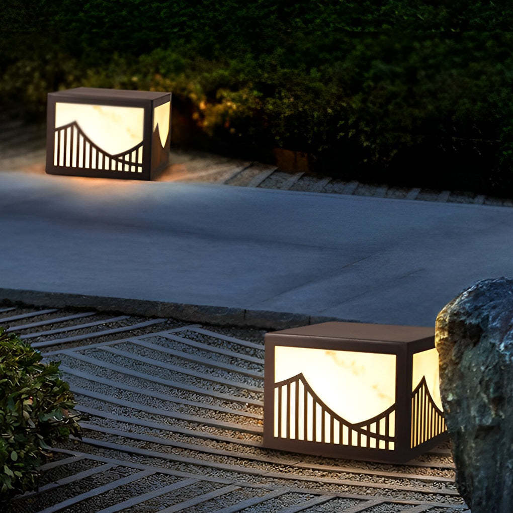 Mountain Scenery LED Modern Solar Deck Lawn Light