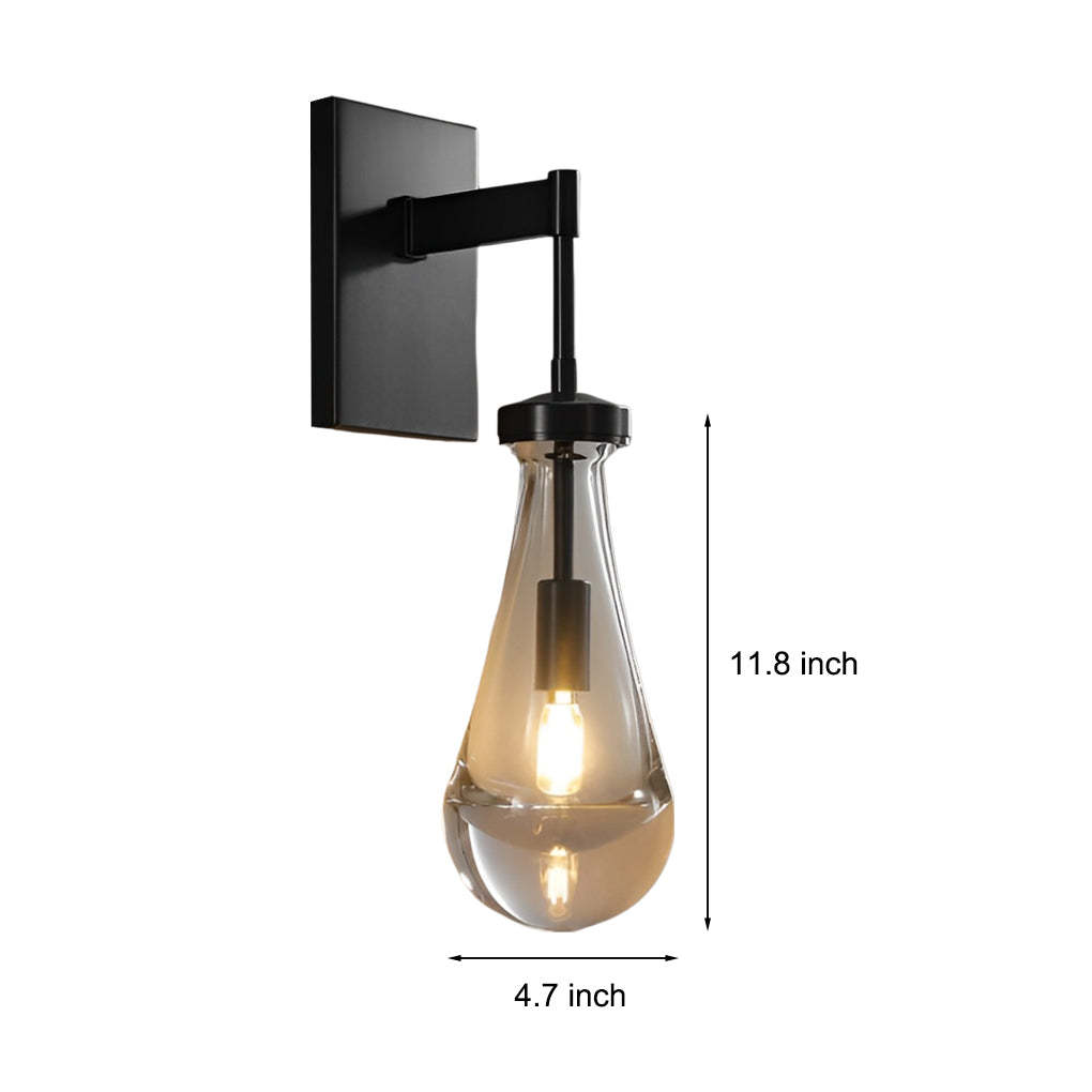 Water Drop Crystal Copper Minimalist Wall Sconce