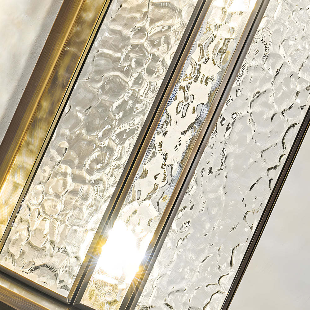 Elegant Brass Glass Lantern Copper Outdoor Wall Light-Lighom