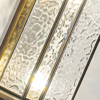 Elegant Brass Glass Lantern Copper Outdoor Wall Light-Lighom