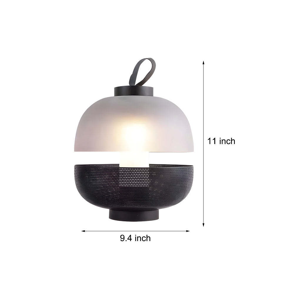 11" Mesh Metal Frosted Glass LED Table Lamp