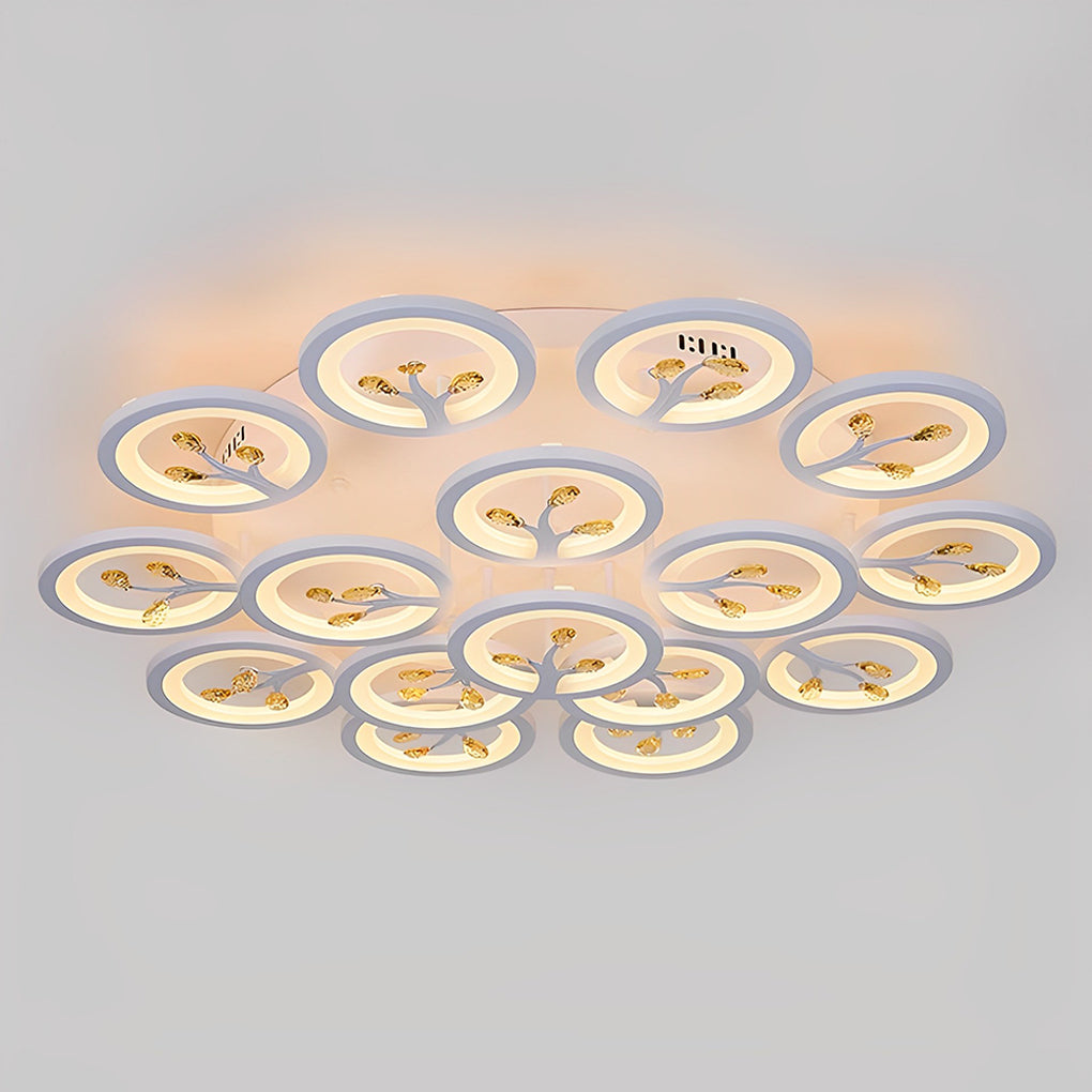 16-Light Flower Dimmable LED White Nordic Flush Mount Light