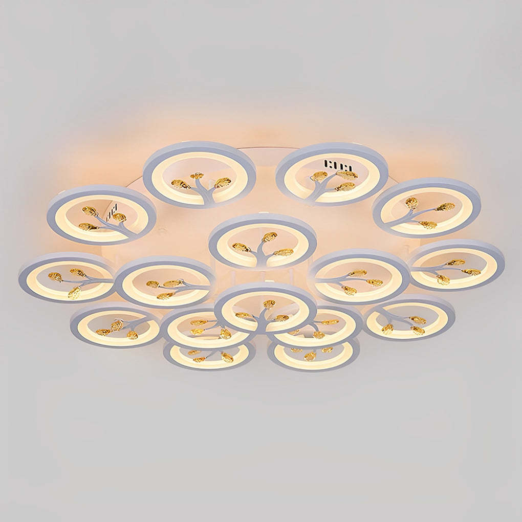16-Light Flower Dimmable LED White Nordic Flush Mount Light