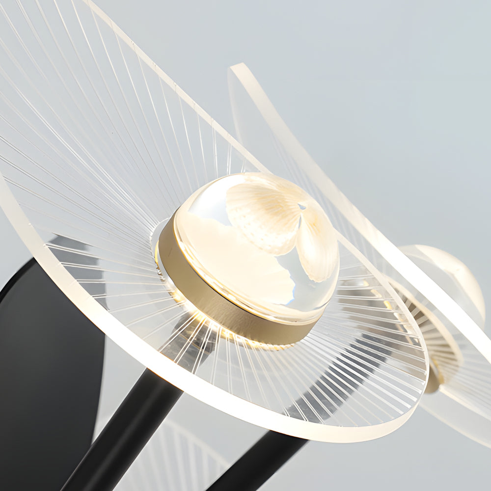Lighom modern 3-blade round black ceiling fans