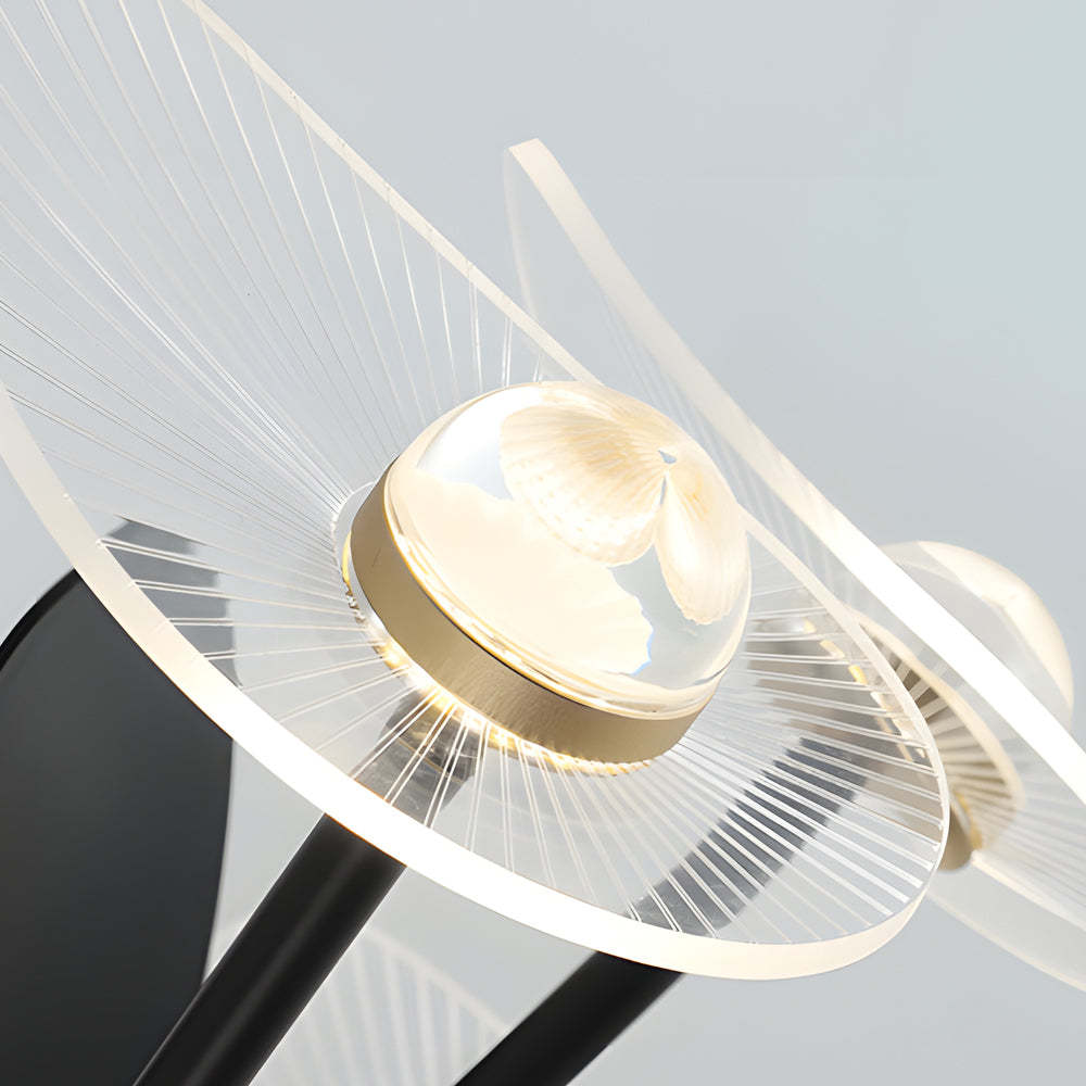 Lighom modern 3-blade round black ceiling fans