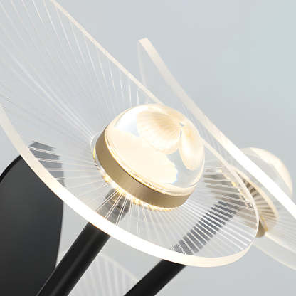 Lighom modern 3-blade round black ceiling fans