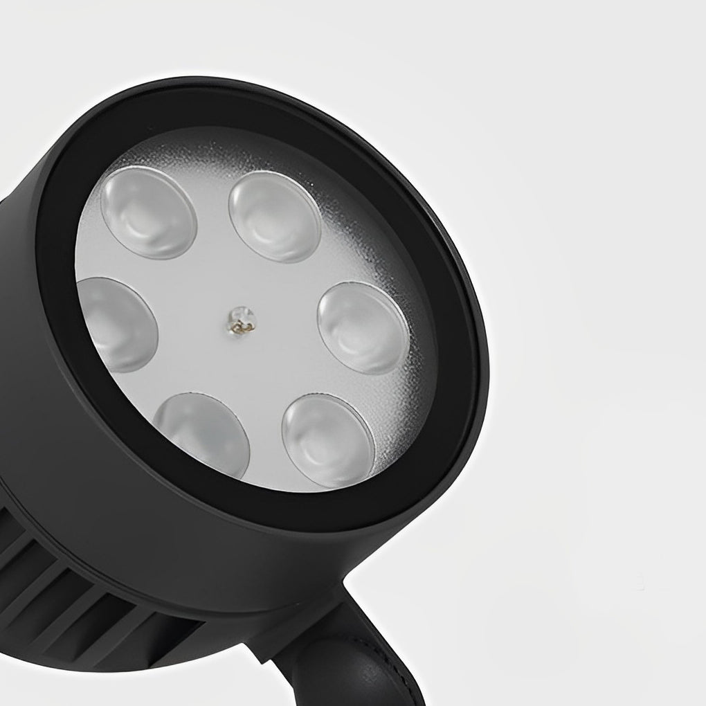 Adjustable Round LED COB Waterproof Black Modern Outdoor Spotlights-Lighom