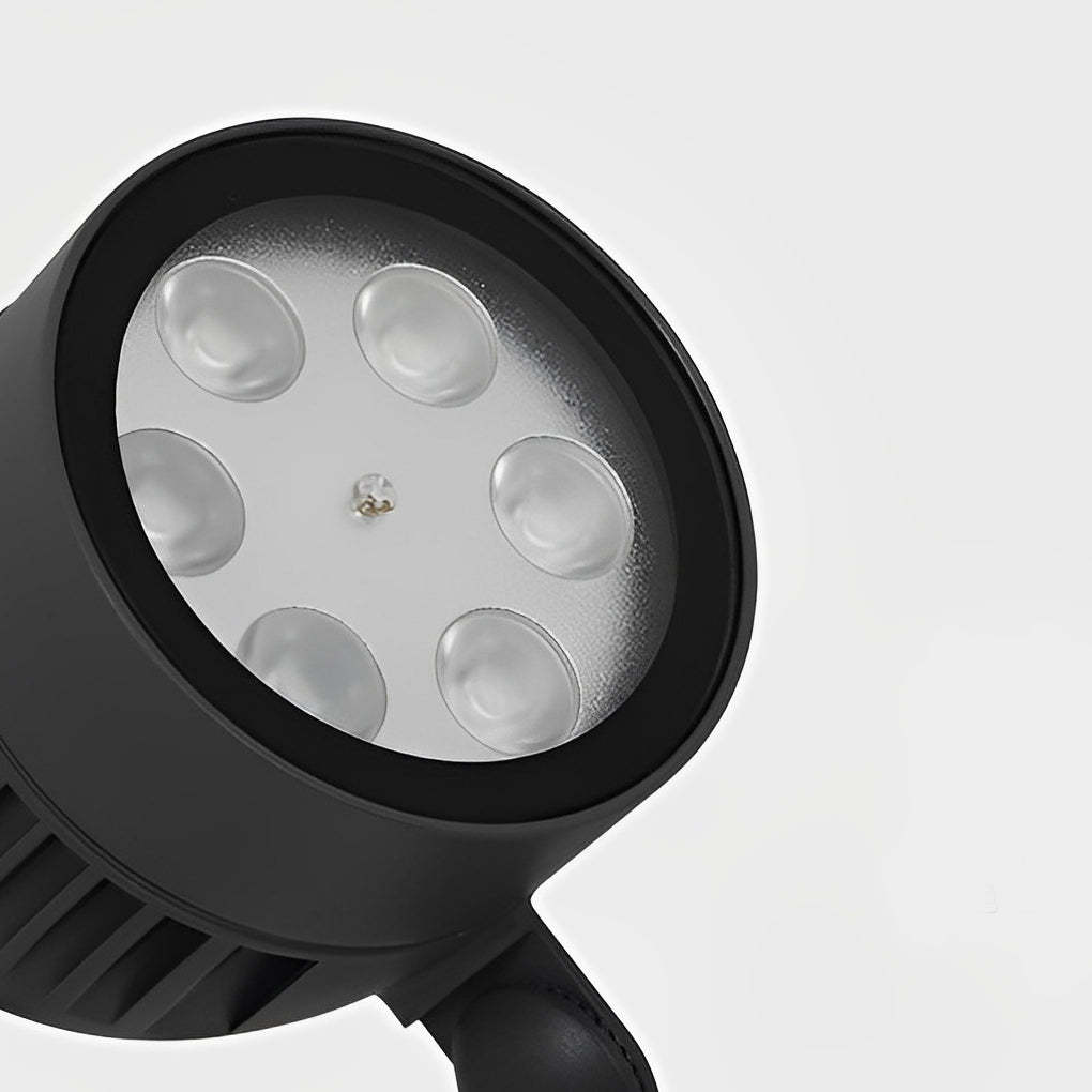 Adjustable Round LED COB Waterproof Black Modern Outdoor Spotlights-Lighom