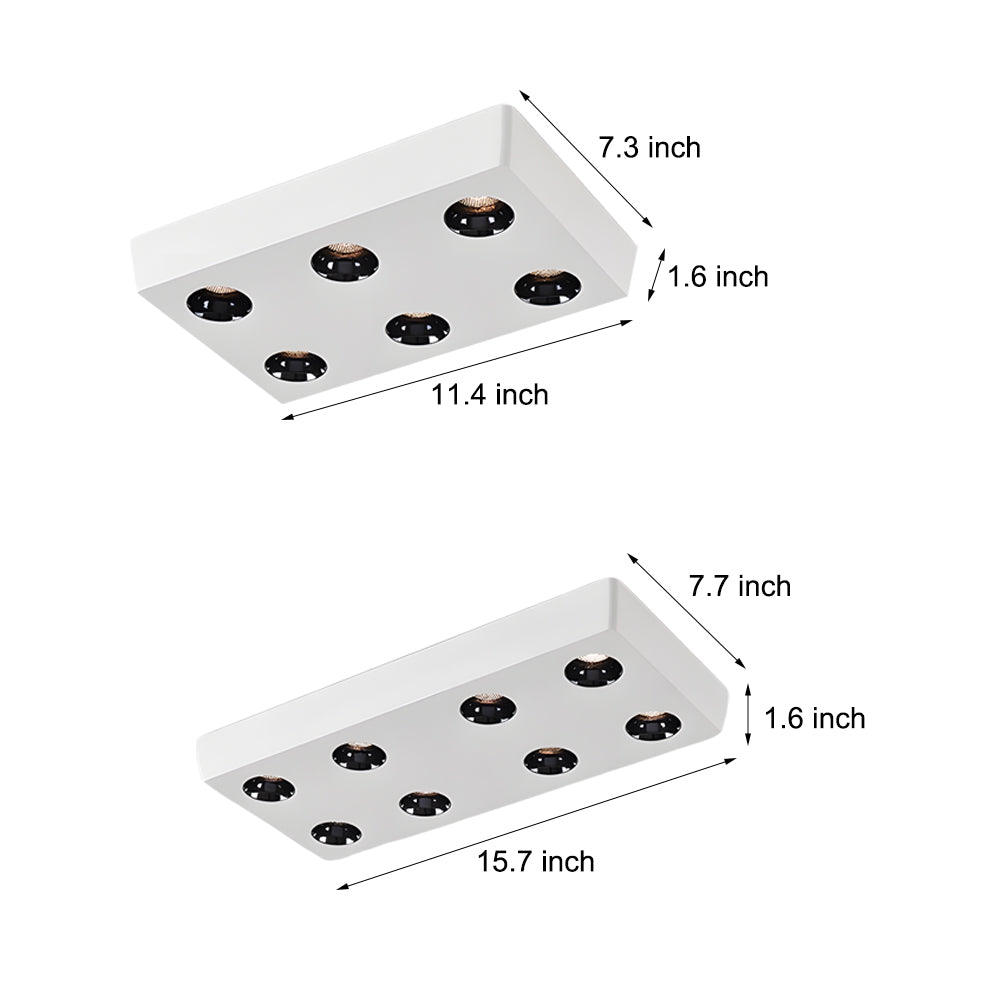 Peg Rectangular White LED Flush Mount Light