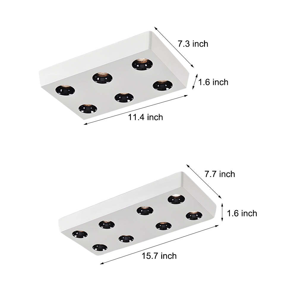 Peg Rectangular White LED Flush Mount Light