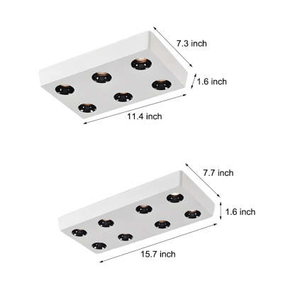 Peg Rectangular White LED Flush Mount Light