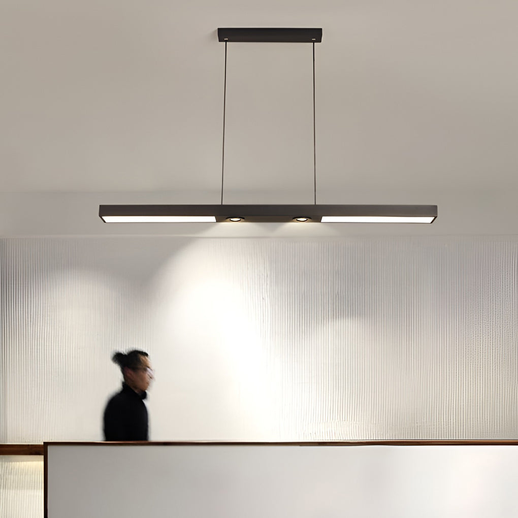 Rectangle Strip LED Black Modern Pendant