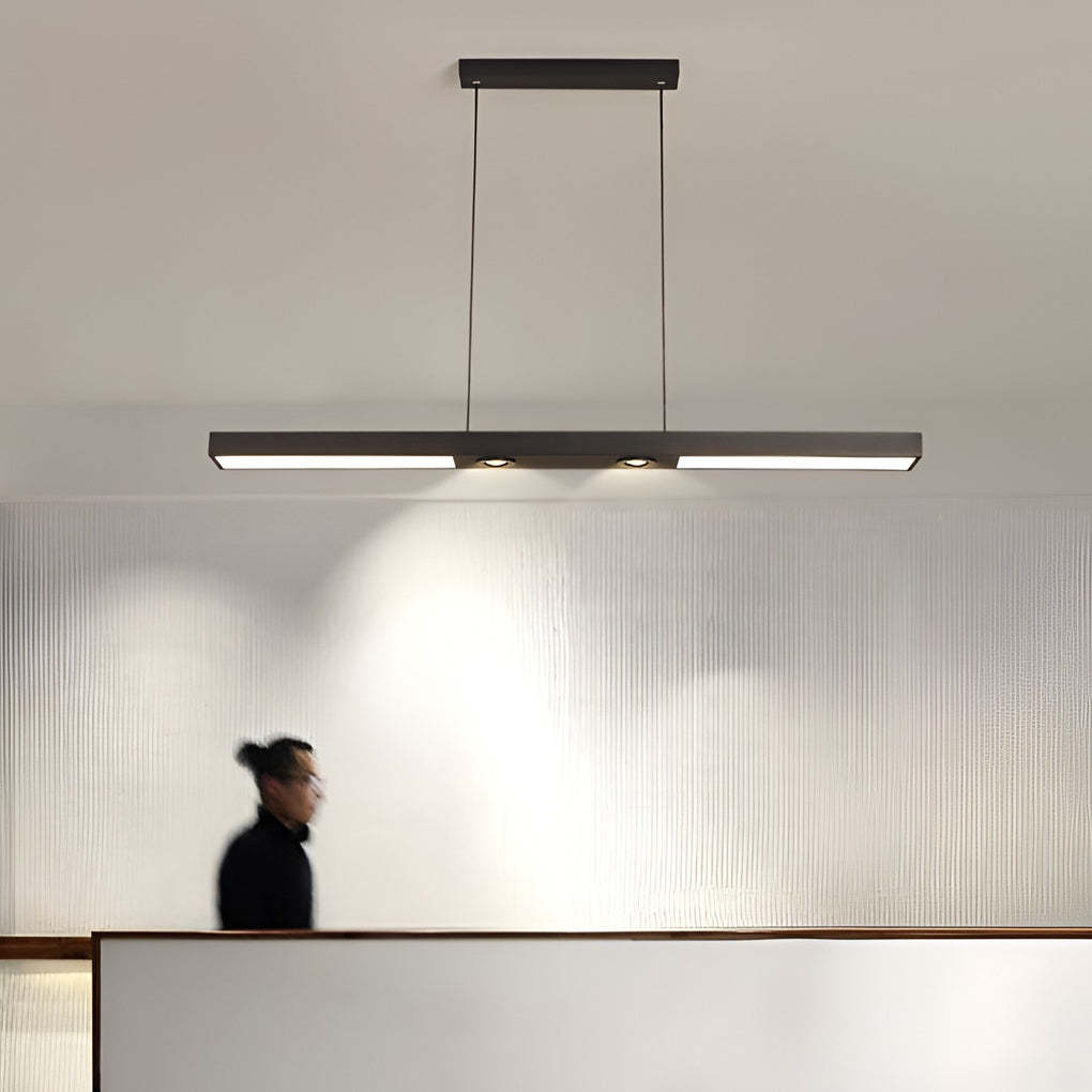 Rectangle Strip LED Black Modern Pendant