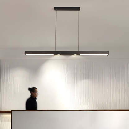 Rectangle Strip LED Black Modern Pendant