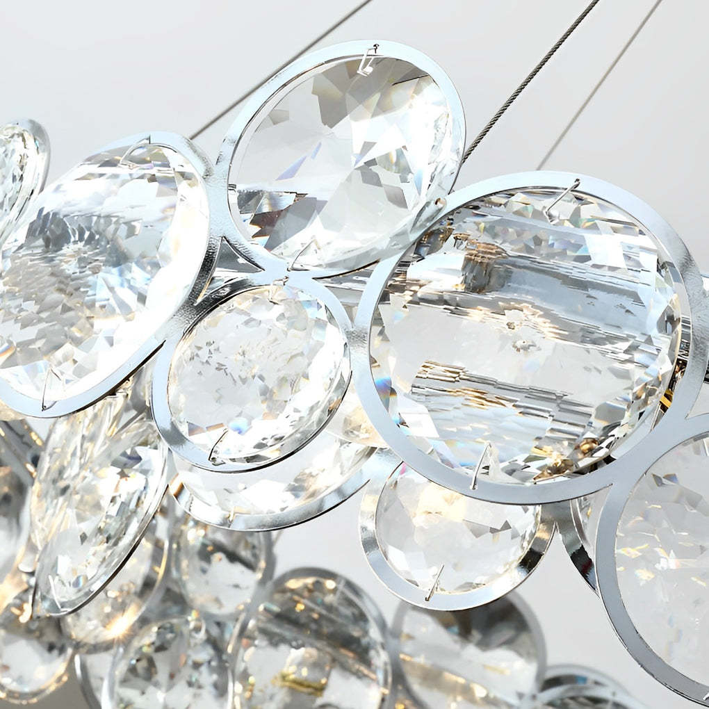 Round Bubble Crystal Plated Metal Modern Chandelier