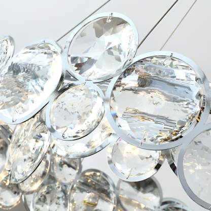 Round Bubble Crystal Plated Metal Modern Chandelier