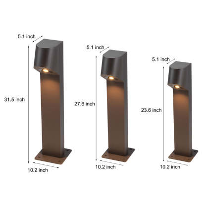 Aluminum Waterproof LED Black Modern Outdoor Light Pathway Lighting-Lighom