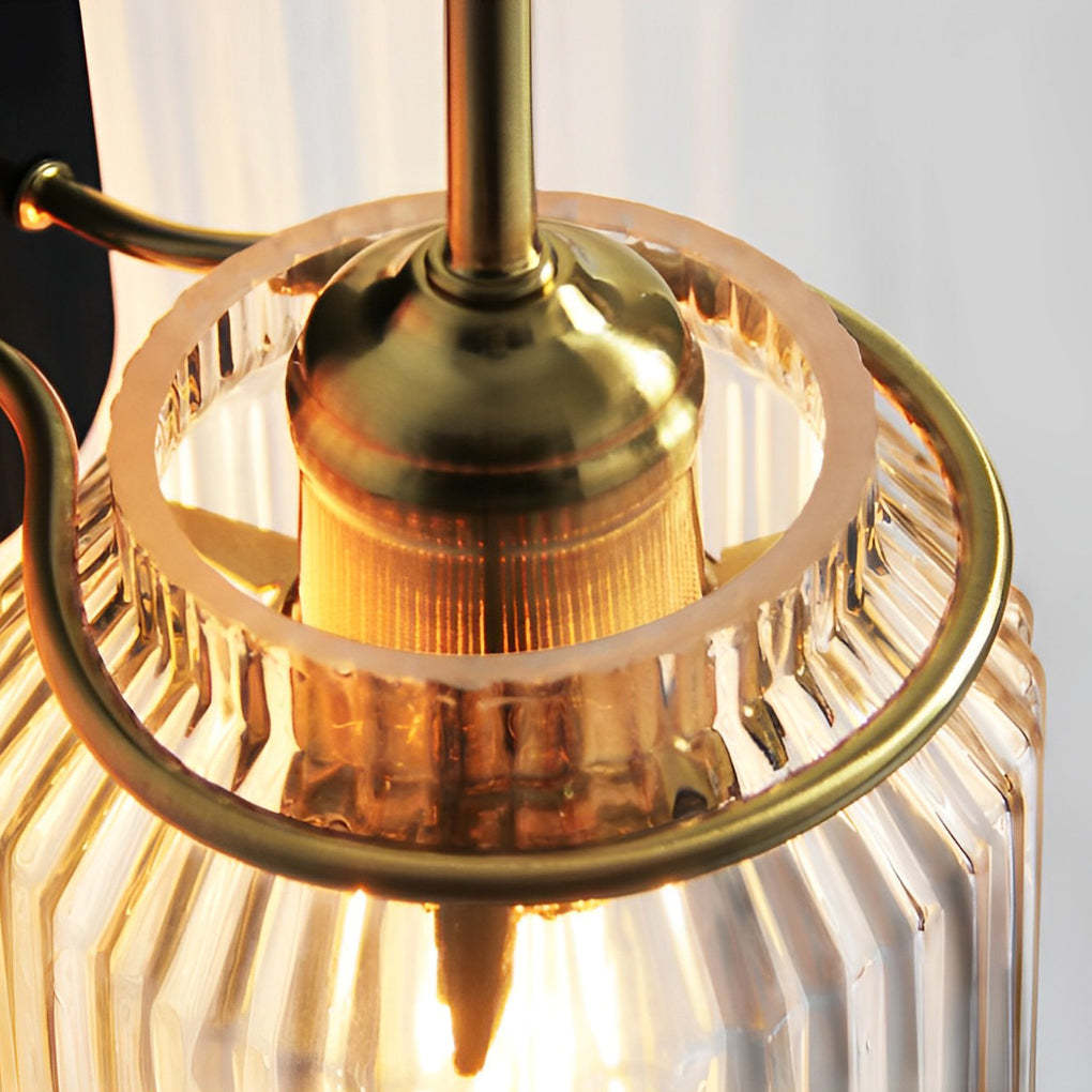 Round Funnel Wavy Glass LED Modern Wall Sconce