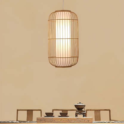 Burlywood Hand-Woven Bamboo Pendant