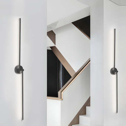 1 PC Black Modern Rotatable Linear LED Wall Light Sconces-Lighom