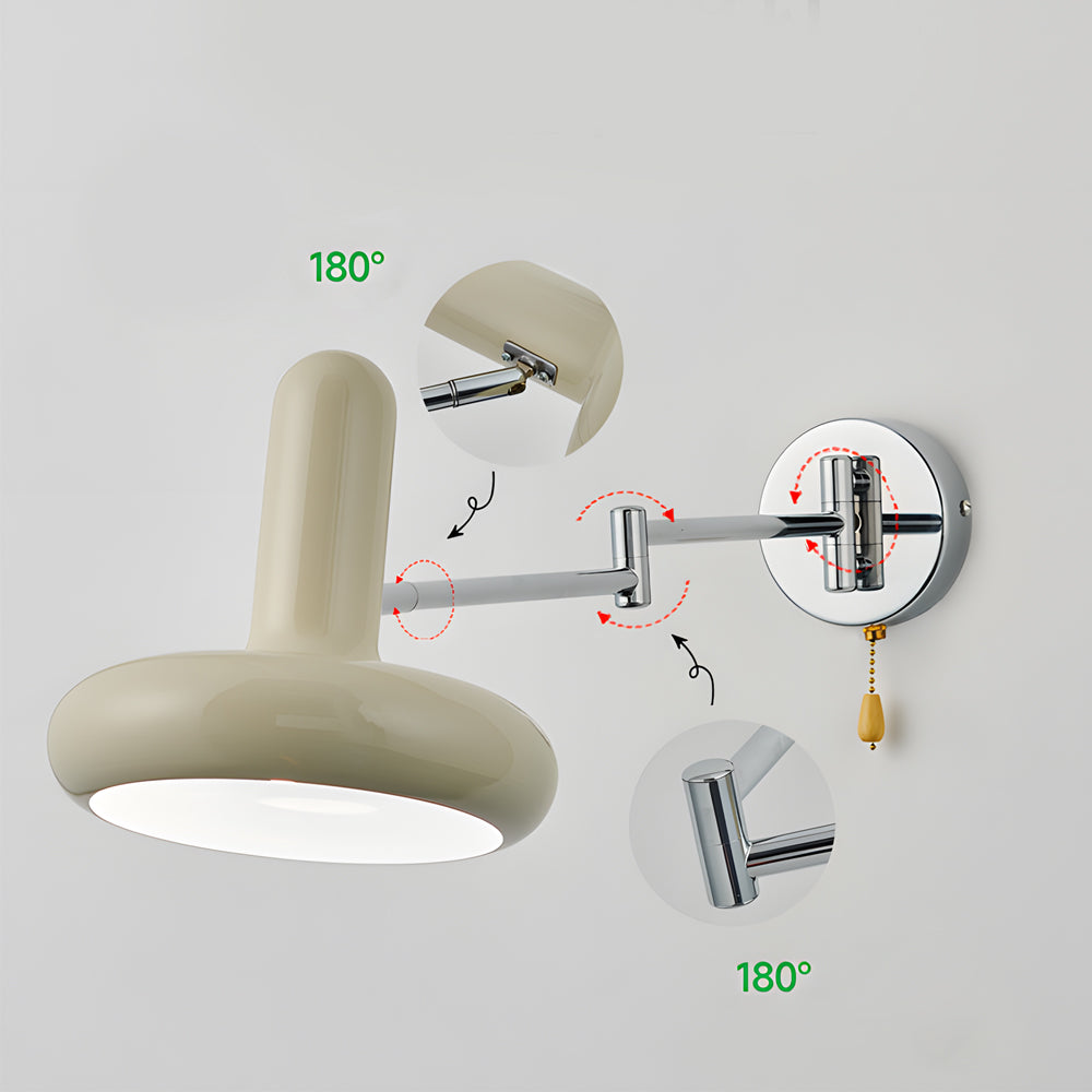 Creative Glass Swing Arm 3 Step Dimming Dimmable with Remote Wall Lamp-Lighom