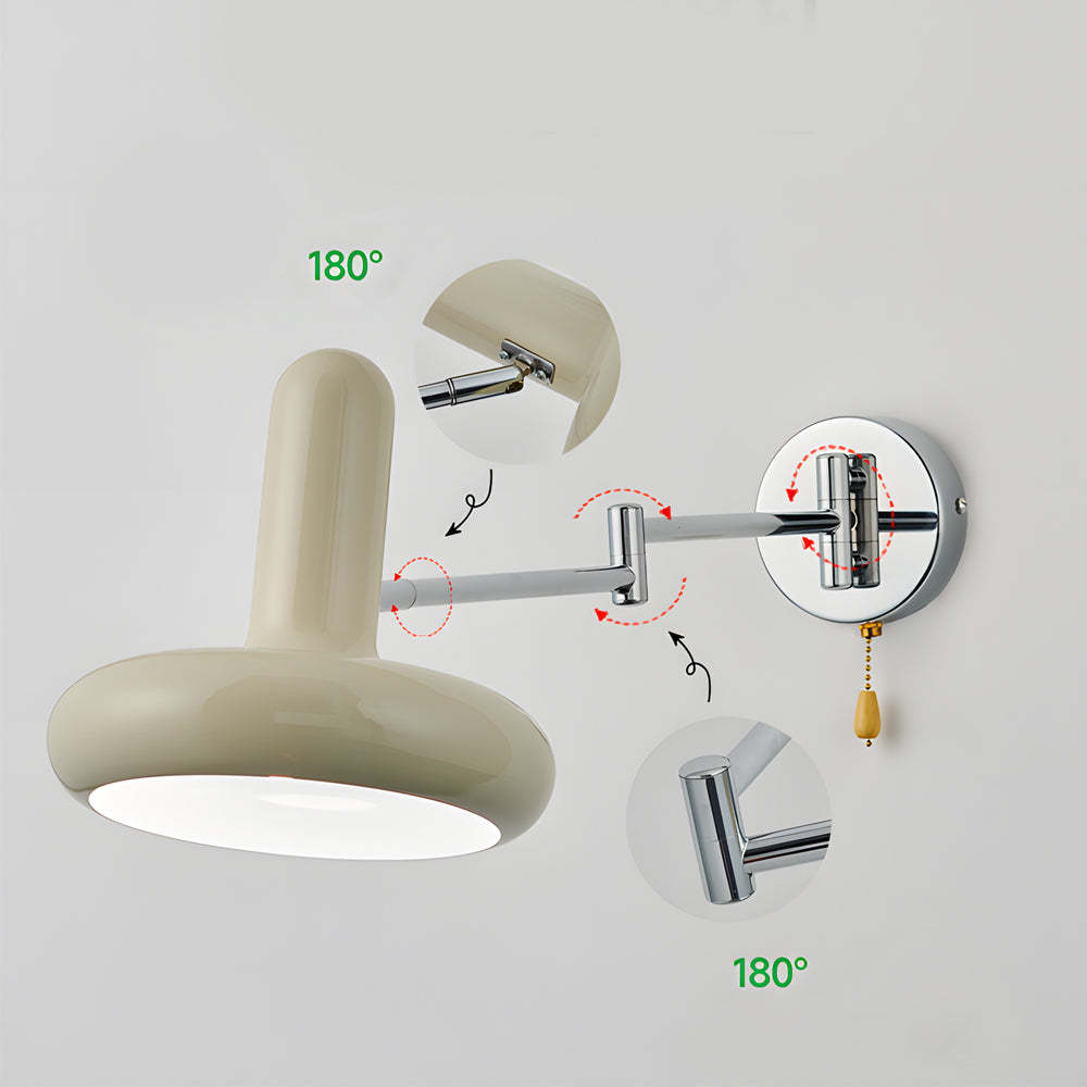 Creative Glass Swing Arm 3 Step Dimming Dimmable with Remote Wall Lamp-Lighom
