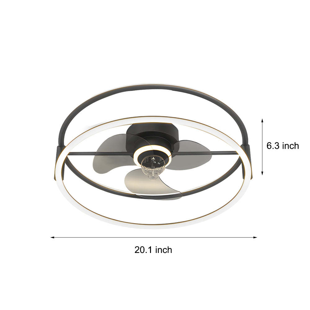 Minimalist Ring 3-Step Dimming LED Bladeless Ceiling Fan
