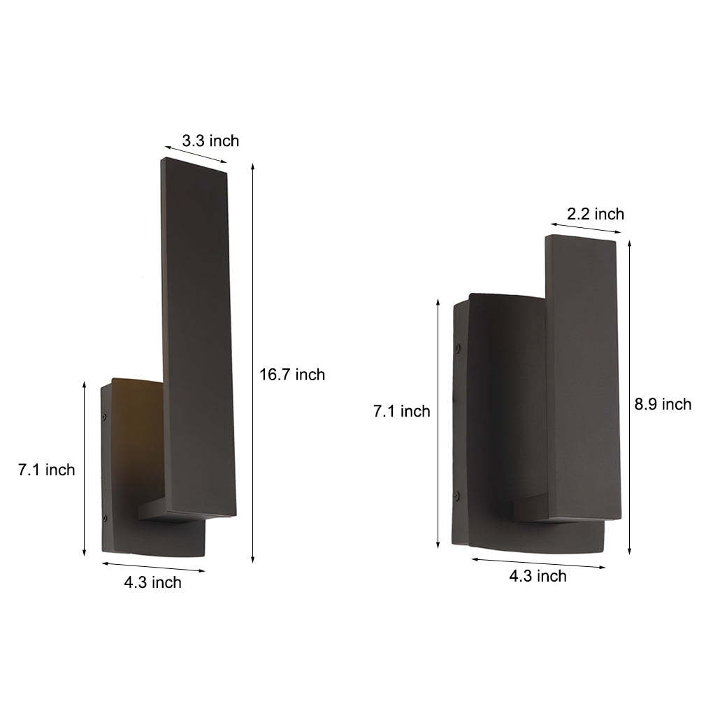Waterproof Minimalist Aluminum LED Black Modern Outdoor Wall Light-Lighom