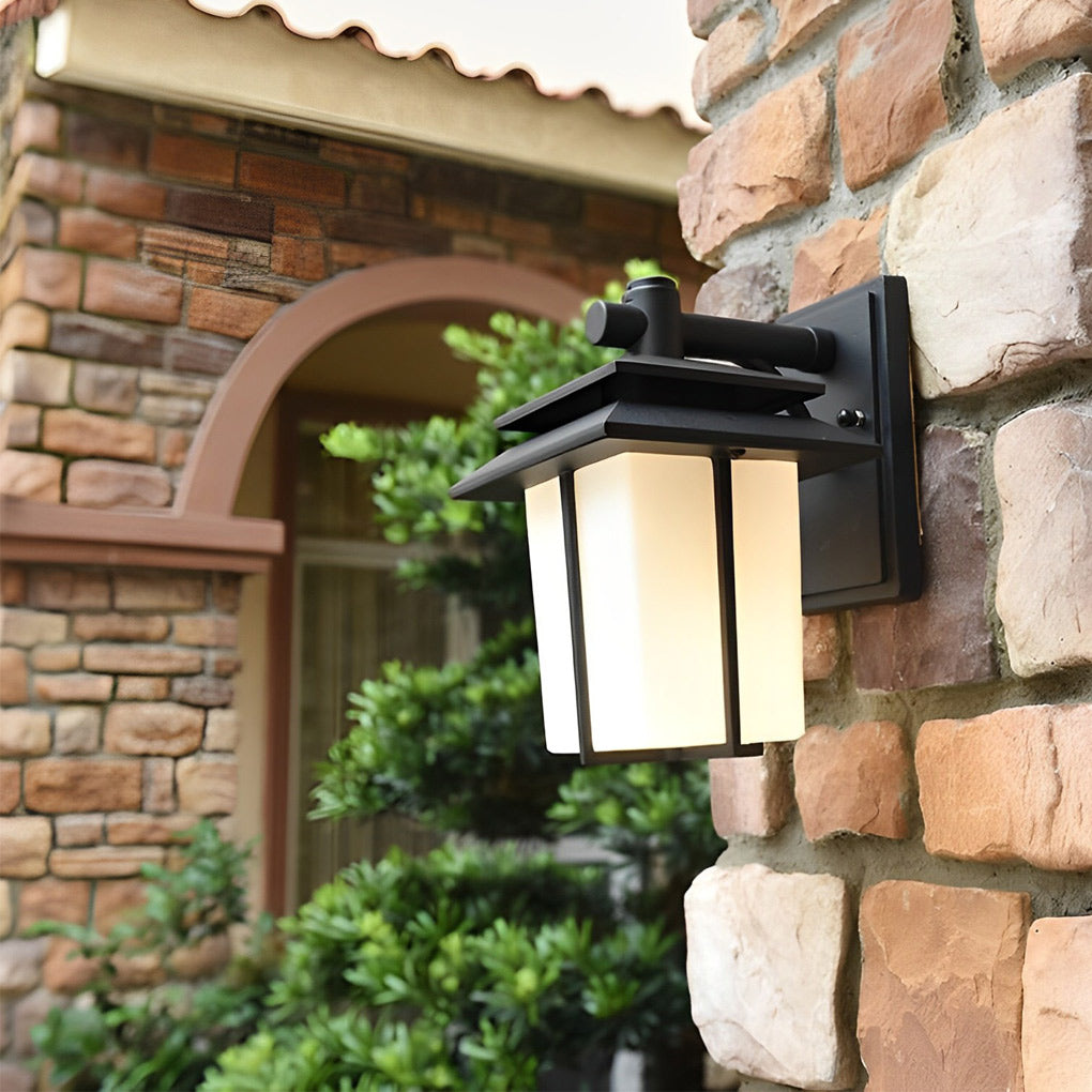 Vintage Glass Aluminum Waterproof European Style Outdoor Wall Sconces Lighting-Lighom