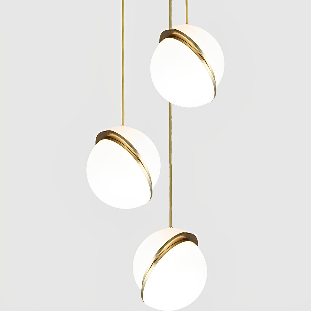 Round Iron Acrylic White Nordic Pendant
